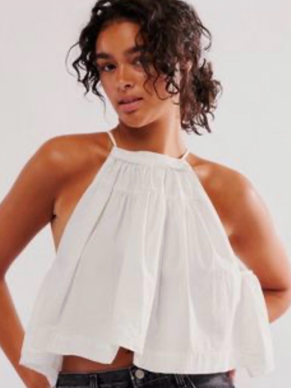 Free People White Halter Crop Top - Picture 3 of 5